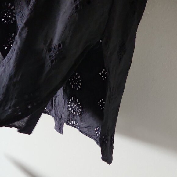 RACHEL ZOE | 100% cotton eyelet shirt dress tunic black sz M - Picture 7 of 7